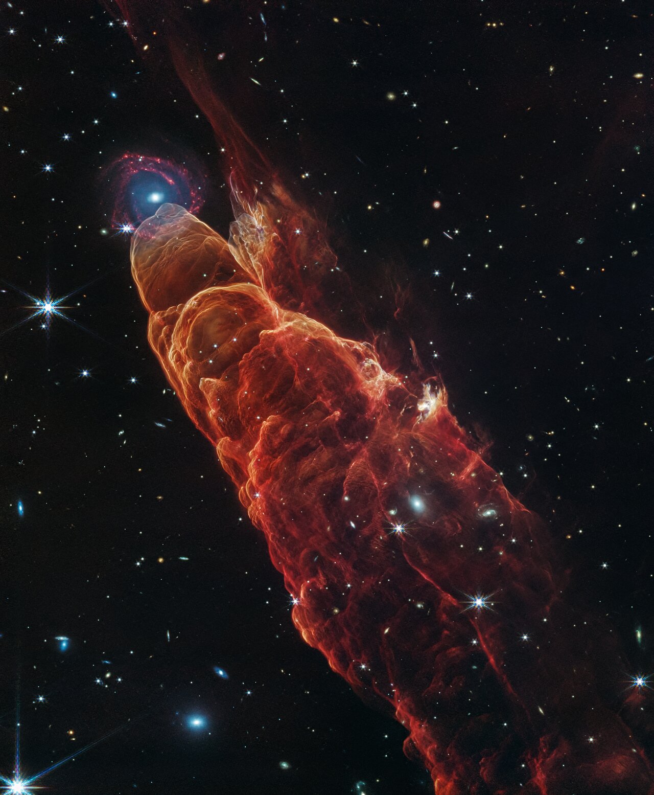 Herbig-Haro 49/50 (NIRCam and MIRI Image)
